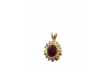 Ruby And Diamond 18k Gold Pendant