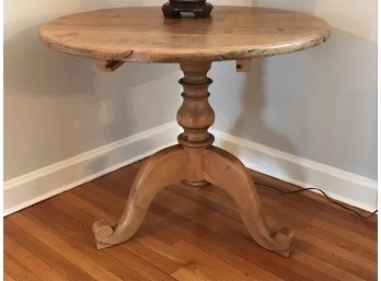 Round Pine Pedestal Table