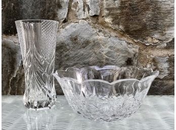 Waterford Crystal Bowl And Cut Crystal Vase