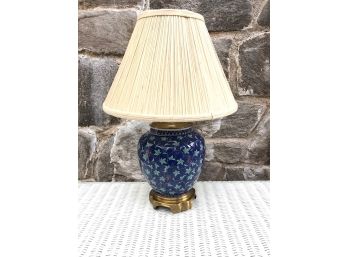 Blue Floral Ginger Jar Lamp