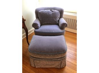 Custom Covered Chair And Ottoman