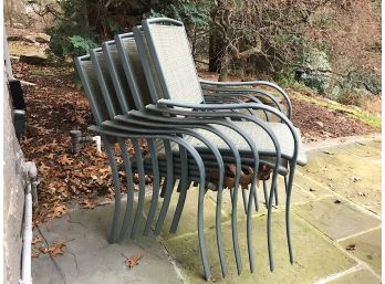 Set Of Six Outdoor Stacking Chairs