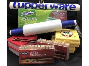 Misc Housewares - Tupperware, Swiffer, Clothespins, More