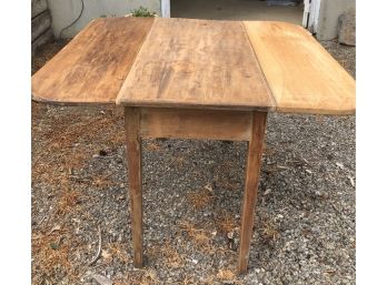 Drop Leaf Table With Drawer In Three Stages Of Refinishing