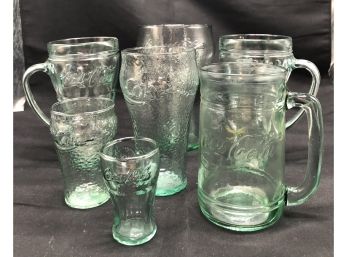 Coke Collector Variety Of Green Drinking Glasses