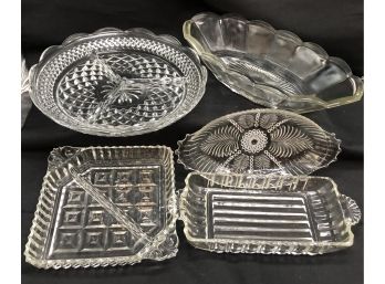 Pretty Pressed Glass Serving Dishes