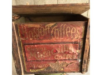 Excellent Dwinell Wright Boston Coffees Hinged Lid Crate With Handles