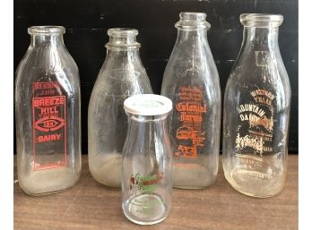 Milk Bottles - Nice Variety Of Shapes And Ages