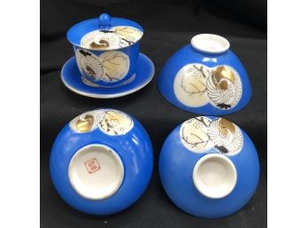 Pretty Blue Asian Tea Set