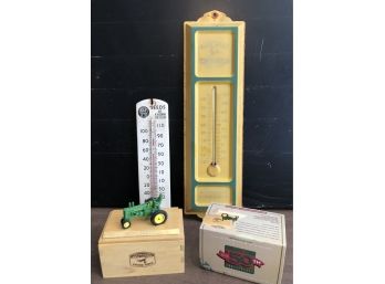 Two Thermometers And A John Deere