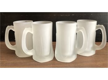 Four Frosted Glass Beer Mugs - Thirsty Yet?!