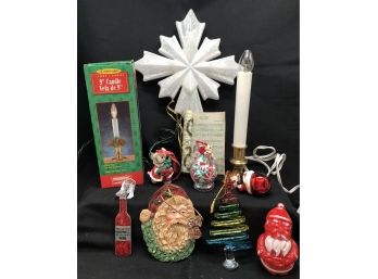 Christmas Decor - Star Tree Top And Misc Ornaments