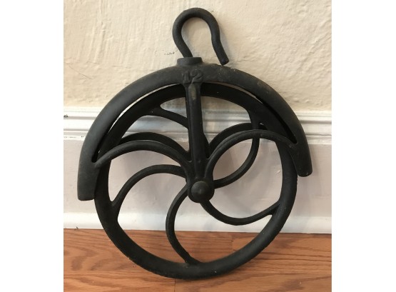 Large Iron Wheel With Hook