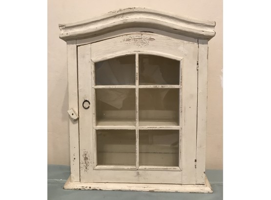 White Hanging Cabinet With Glass Door