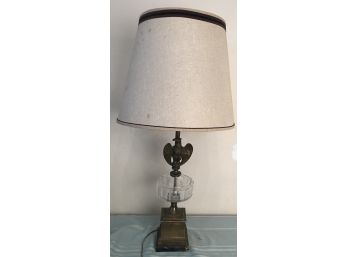 Americana Lamp With Brass Eagle And Glass Base