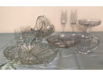 Lot Of Clear Glass Entertaining Dishes