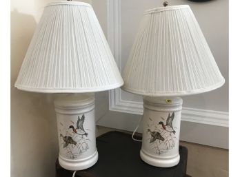 Pair Of Lamps With Ducks