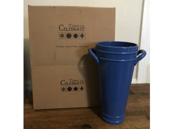 NIB- Blue Stoneware Vase