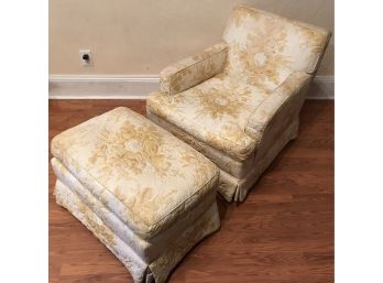 Down Club Chair With Matching Ottoman