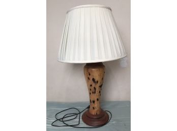 Turned Wooden Lamp Signed Coan '04