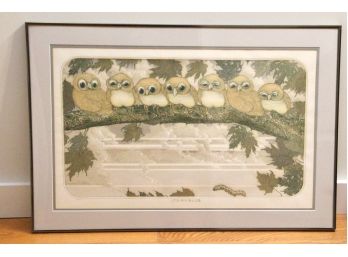 Framed John Paul Morgan Owls Ltd Ed Print # 86/250