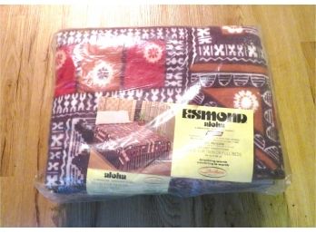 Vintage Tiki 'Aloha' Pattern Chatham Blanket New 2 Of 2