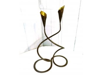 Payne Junker Vermont Artist Wrought Iron Candleholder