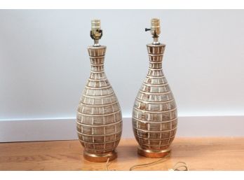 Pair Mid-century Ceramic Table Lamps