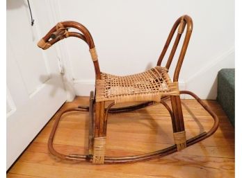 Mid-century Modern Cane Bamboo Horse