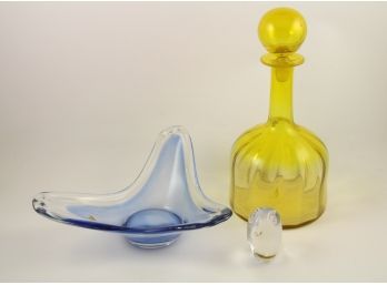 Mid Century Art Glass Trio