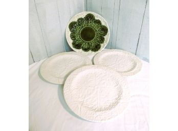 White And Green Cabbage Portugal Plates