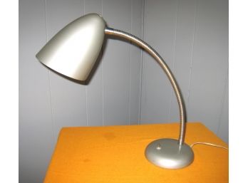 Vintage Prescolite Silver Cone Gooseneck Table Lamp