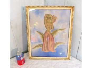 Gustave Kaitz Art Deco Tropical Woman Framed Art