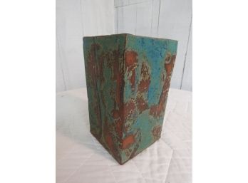 Studio Pottery Glazed Terracotta Square Vase