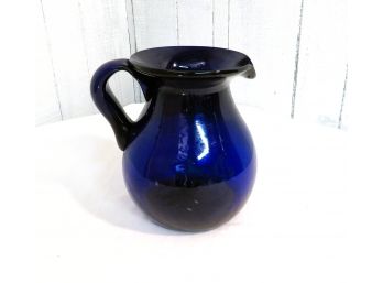 Hand Blown Cobalt Blue Mexico Pitcher