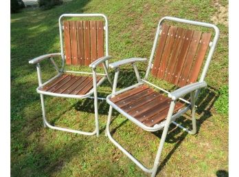 Pair Of Cedar Glamping Folding Chairs