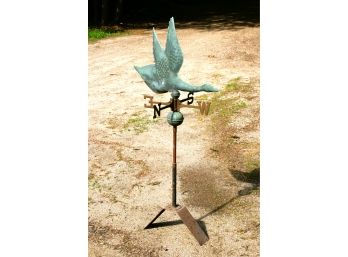 Copper Goose Weathervane On Stand