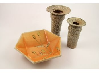 Studio Pottery Grouping Of 3