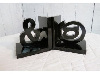 Modernist Sicura Ampersat Black Lacquer Bookends