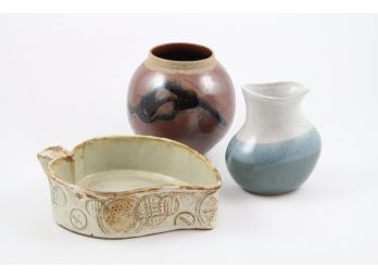 Modernist Studio Art Pottery Trio