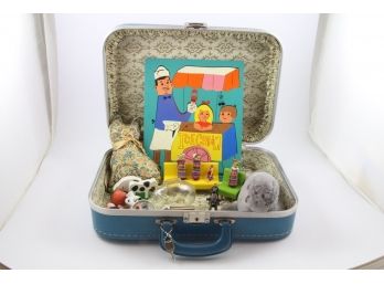 Vintage Suitcase Filled With Toys