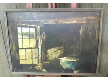 Andrew Wyeth 'split Ash Basket' Lithograph On Board