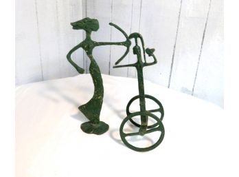 Mid-century Weinberg Style Artemis And Chariot Verdi Figures