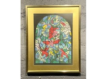 Vintage Marc Chagall Stained Glass Window Needlepoint