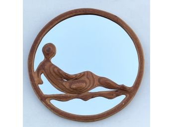 Amazing Vintage Robert Hargrave Figural Sculpted Plywood Mirror Signed And Dated 1977