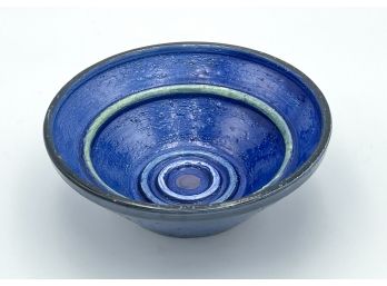 Unique Vintage Nittsjo Sweden Ringed Pottery Bowl