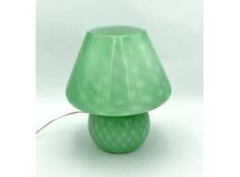 Green Murano Style Mushroom Table Lamp