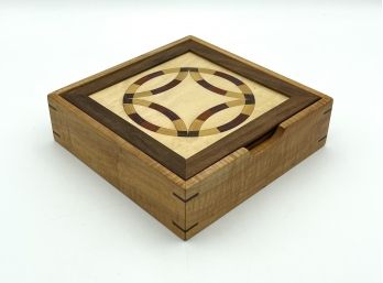 Jackie And Gary White Handcrafted Wood Inlay Hinged Box
