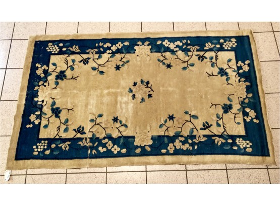 Gorgeous Antique Hand Knitted Wool Traditional Feti Area Rug - 4' X 6'9'