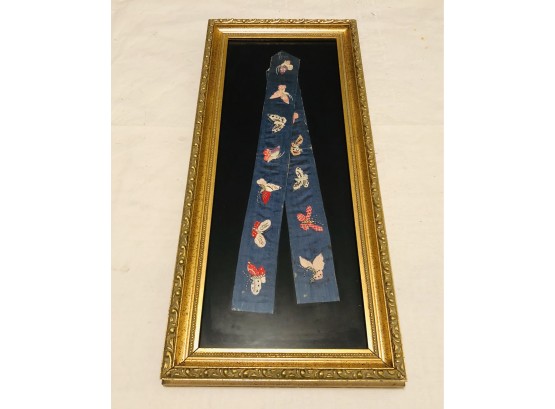 Vintage Hand Embroidered Silk Kimono Robe Ties